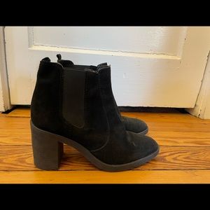 Kurt Geiger Black Suede Heeled booties